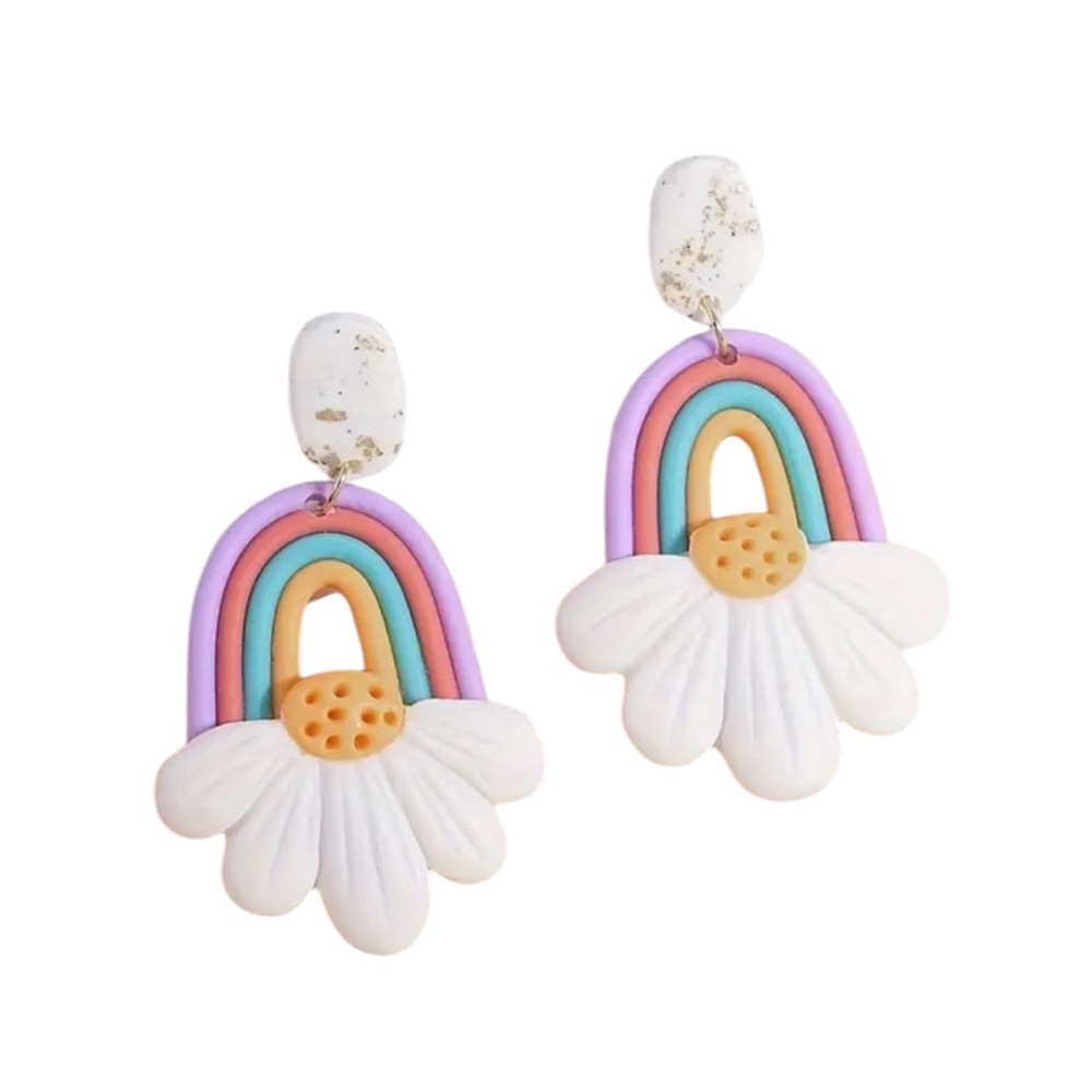 Floral Rainbow Dangle Earrings